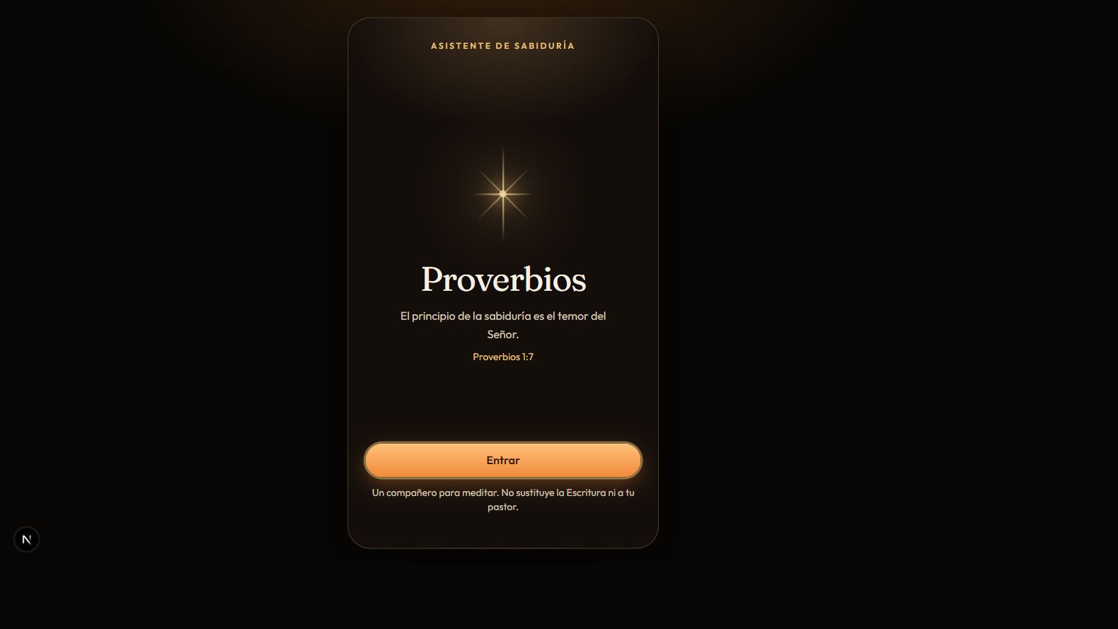 Proverbios — Interfaz real · demostración