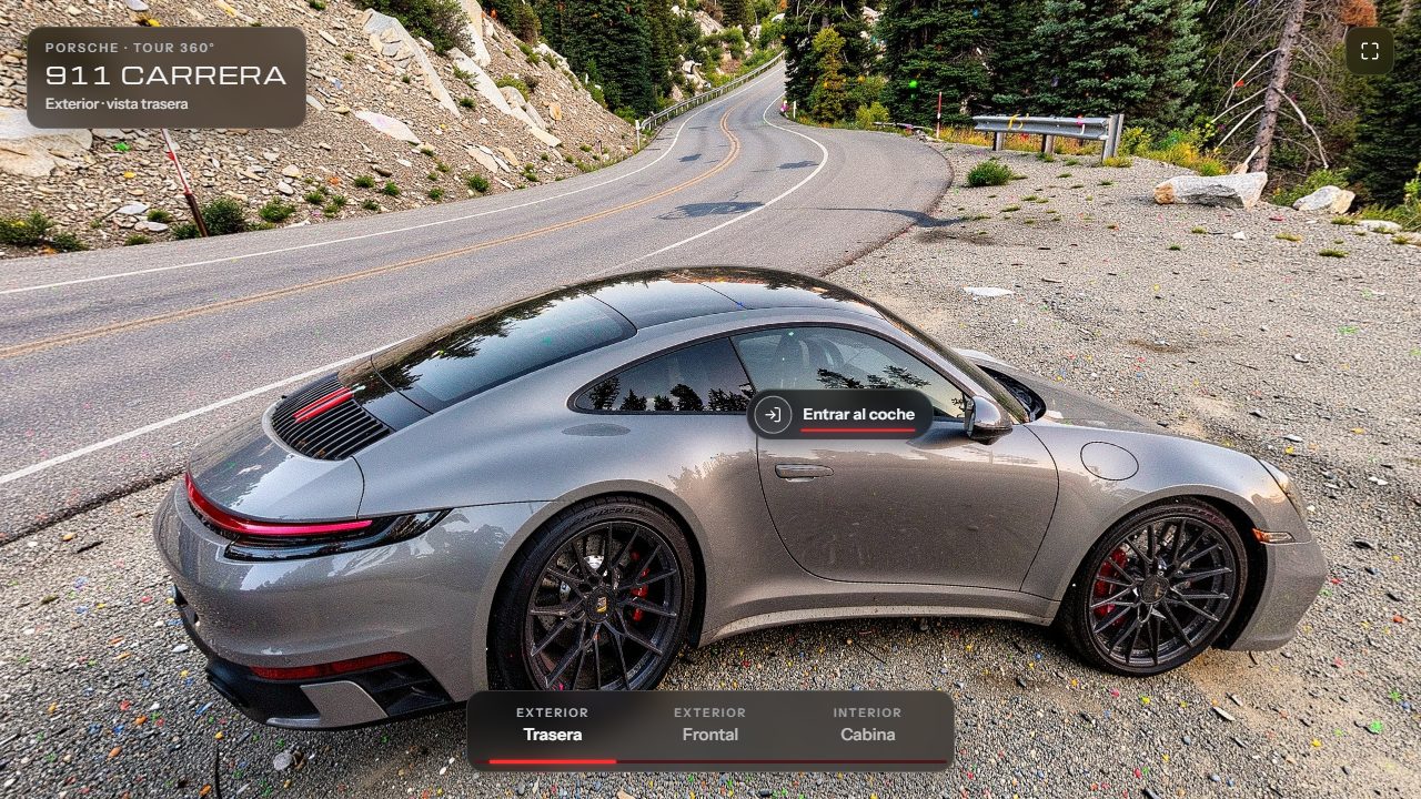 Showroom 360° automotriz · Prototipo · exterior con el punto para entrar al coche